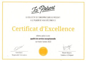 certificat excellence