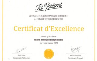 certificat excellence