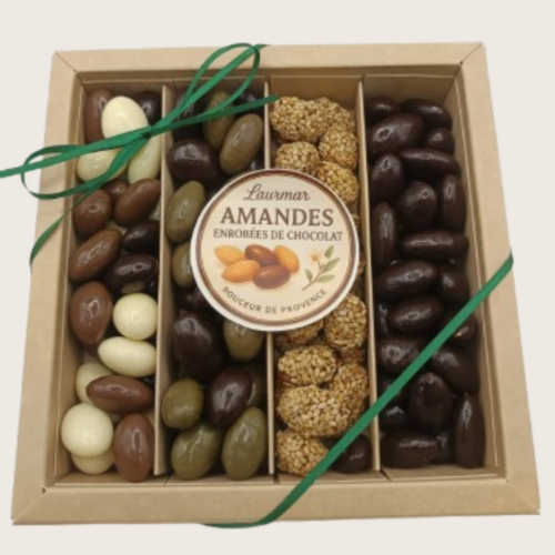 Coffret Amandes enrobées de chocolat