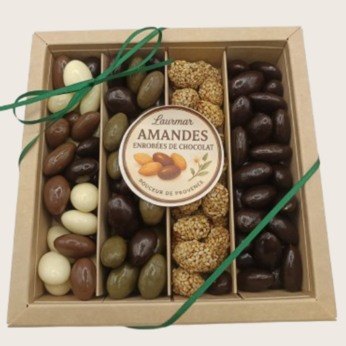 Coffret Amandes enrobées de chocolat