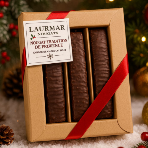 Nougat Tradition enrobé de chocolat noir